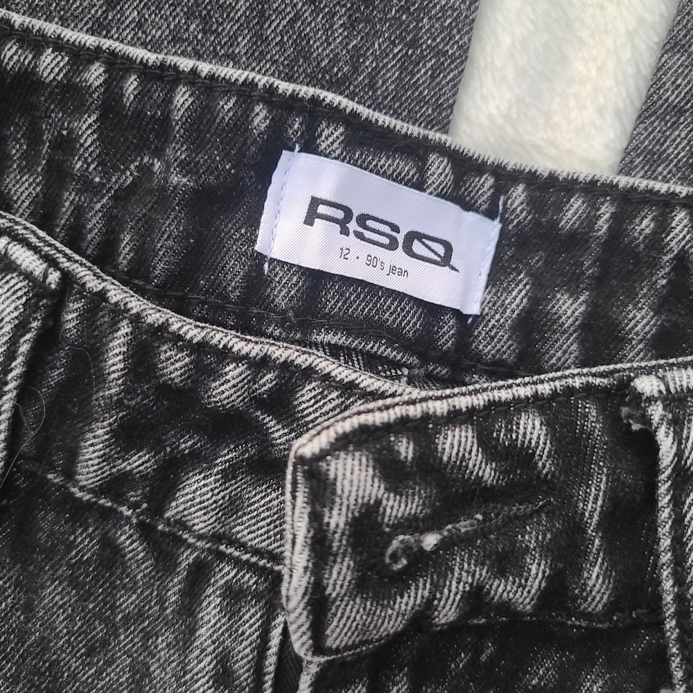 12 girls RSQ 90's jeans Black Acid Wash EUC